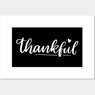 Thankful. Beautiful Typography Thankfulness Design. Posters and Art